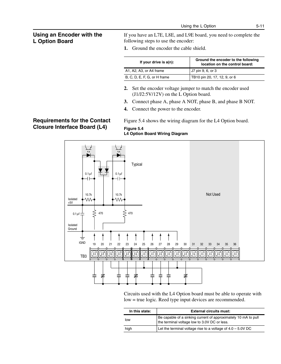 Using an encoder with the loption board, Using an encoder with the l option board | Rockwell Automation 1336E IMPACT Adjustable Frequency AC Drive User Manual V 1-4.XX User Manual | Page 93 / 419