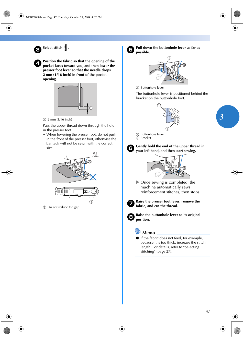 Brother ES 2000 User Manual | Page 49 / 67