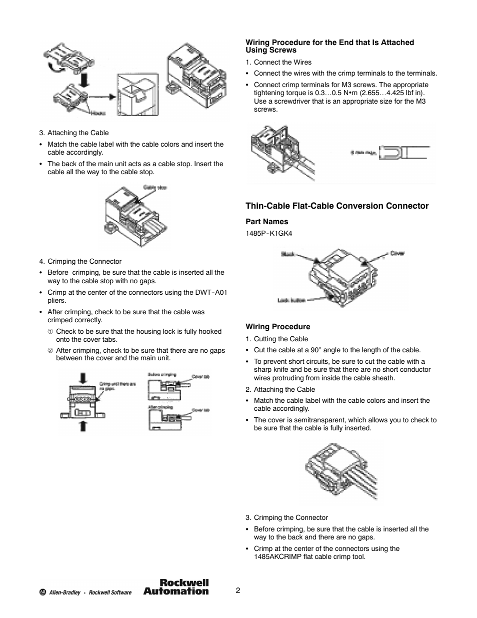 Rockwell Automation 14885P KwikLink Lite, Field Network Pressure-Welded Connectors User Manual | Page 2 / 3