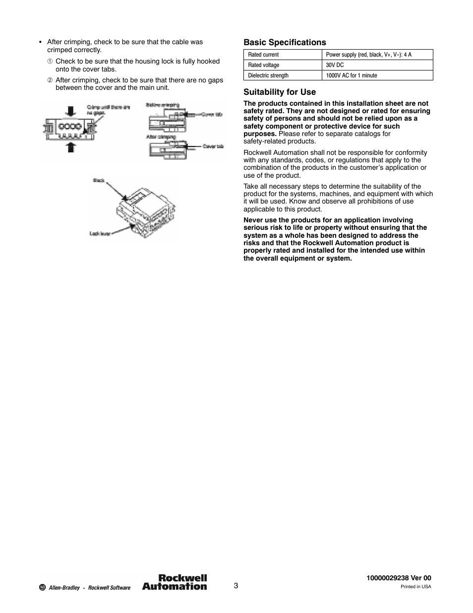 Rockwell Automation 14885P KwikLink Lite, Field Network Pressure-Welded Connectors User Manual | Page 3 / 3