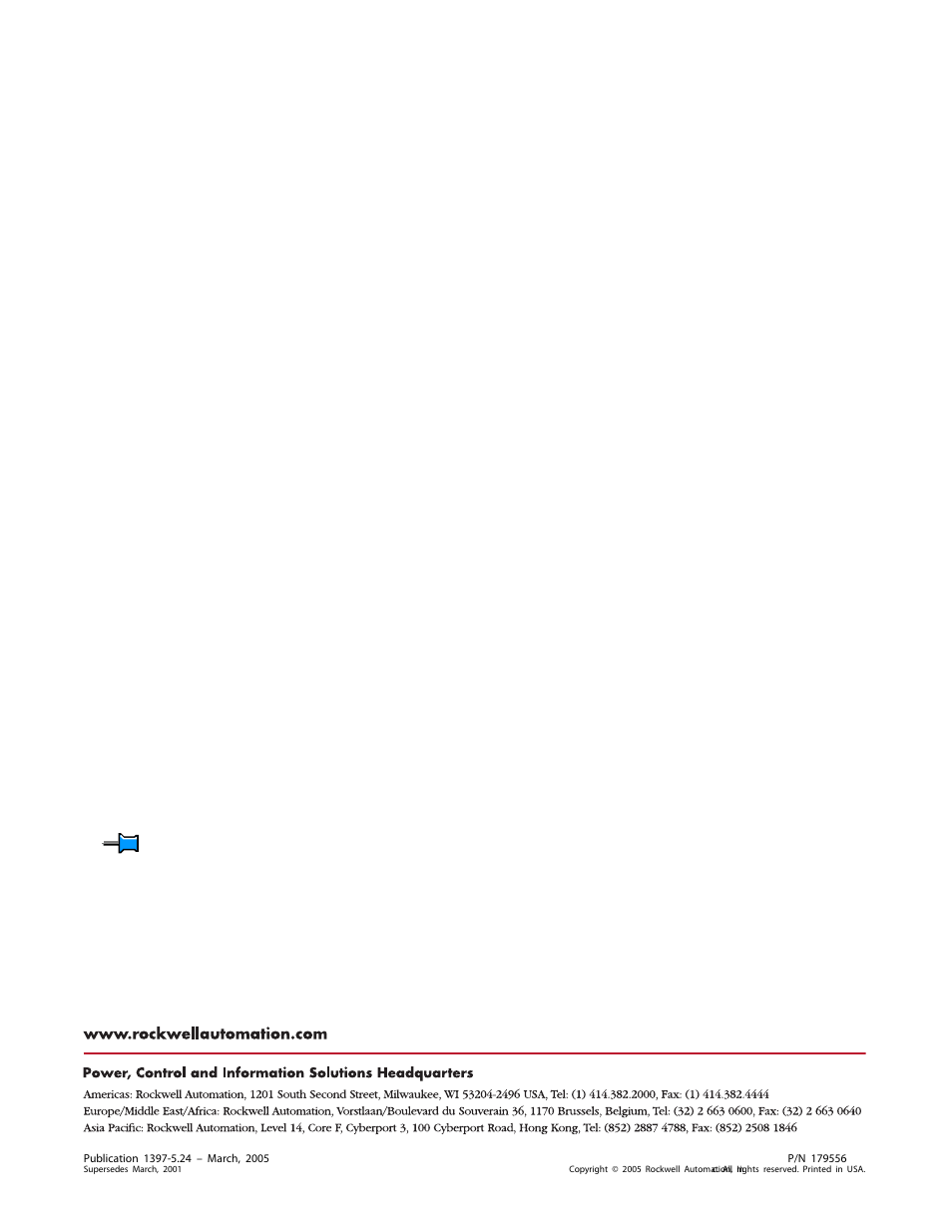 Back cover | Rockwell Automation 1397 Enhanced Field Supply - 3010, 3020 User Manual | Page 12 / 12