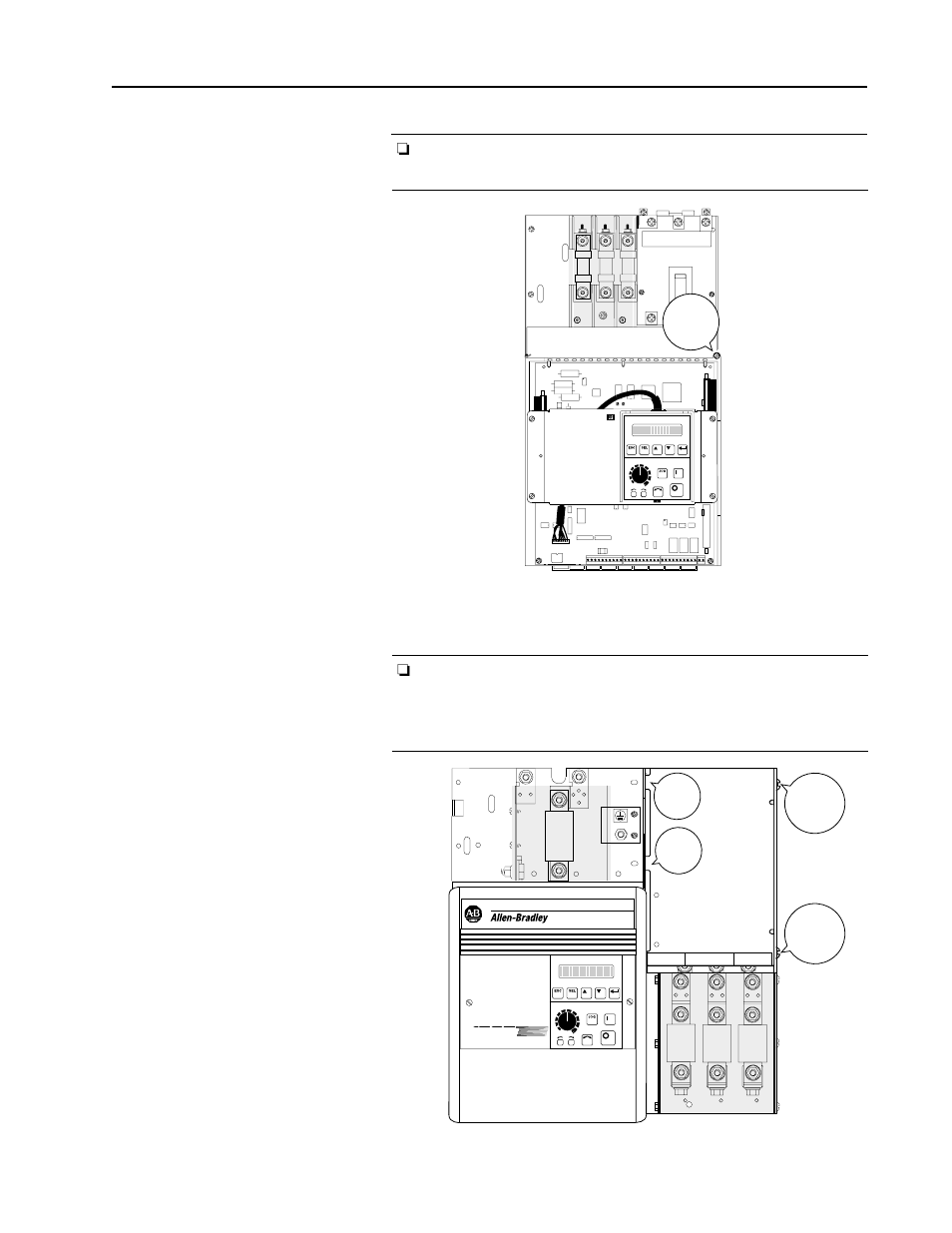 Installation, cont’d, Hp/460v drives with auxiliary panel cover | Rockwell Automation 1397 Enhanced Field Supply - 3010, 3020 User Manual | Page 3 / 12