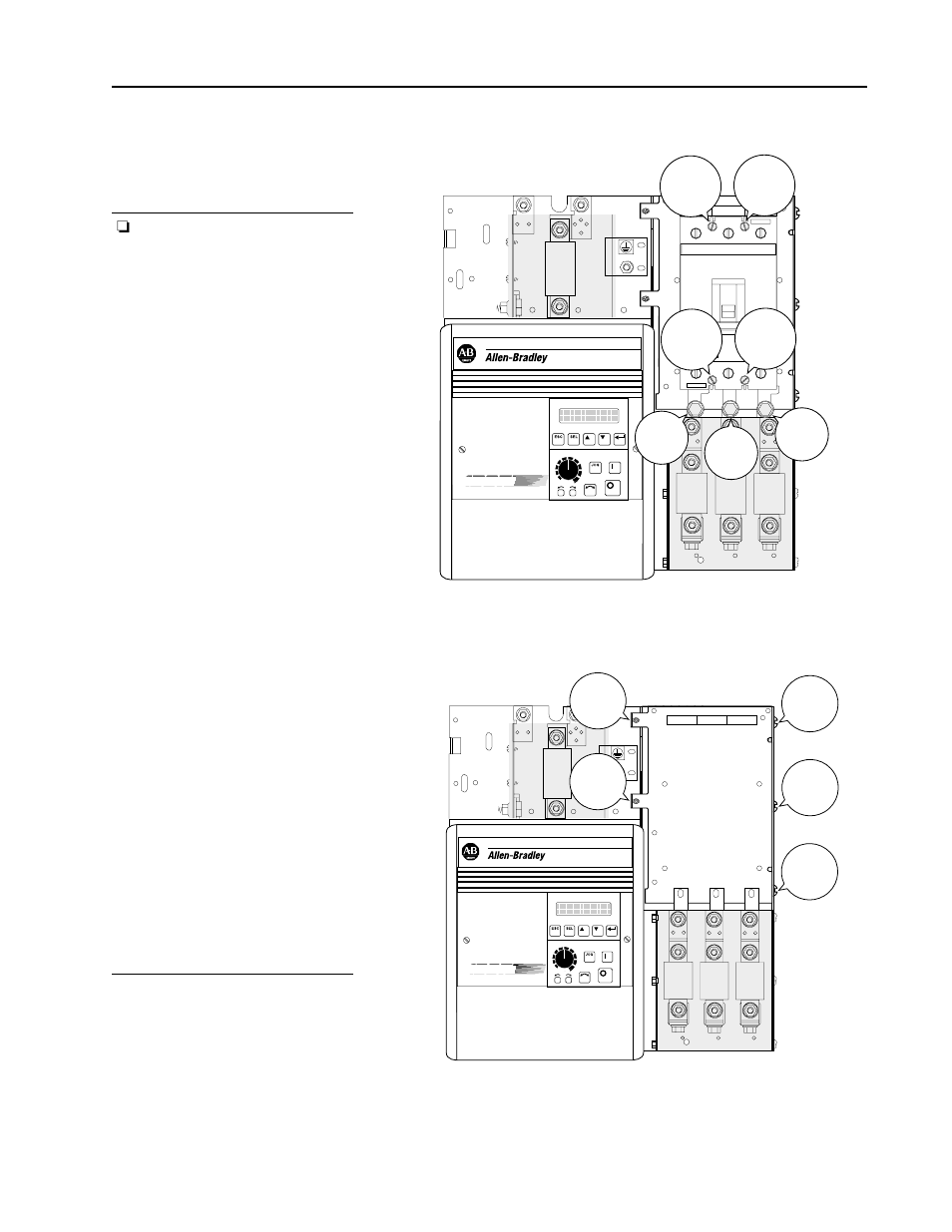 Installation, cont’d, Hp/460v drives with ac line disconnect, 250a disconnect) or | Hp/460v drives with ac line disconnect removed | Rockwell Automation 1397 Enhanced Field Supply - 3010, 3020 User Manual | Page 4 / 12