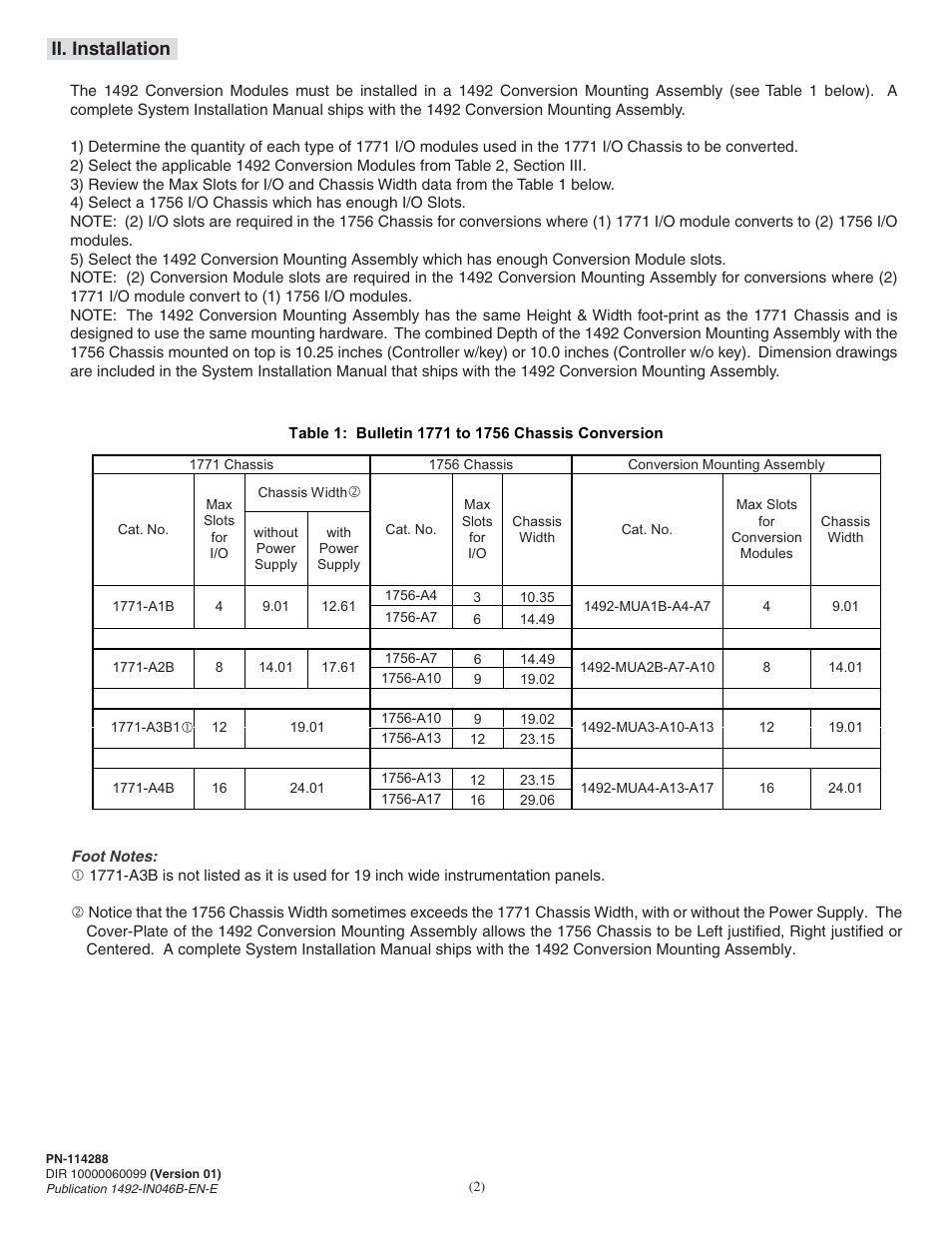 Ii. installation | Rockwell Automation 1492-CM1771-LA002 Analog I/O Conversion Module User Manual | Page 2 / 8