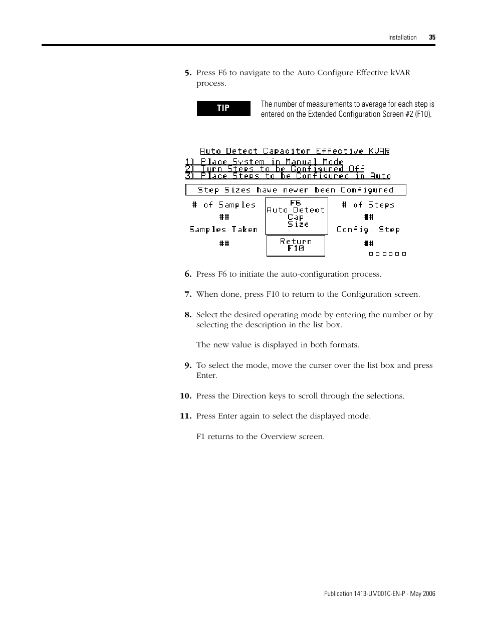 Rockwell Automation 1413-ME-PEA Capacitor Bank Controller - Series B User Manual | Page 37 / 72