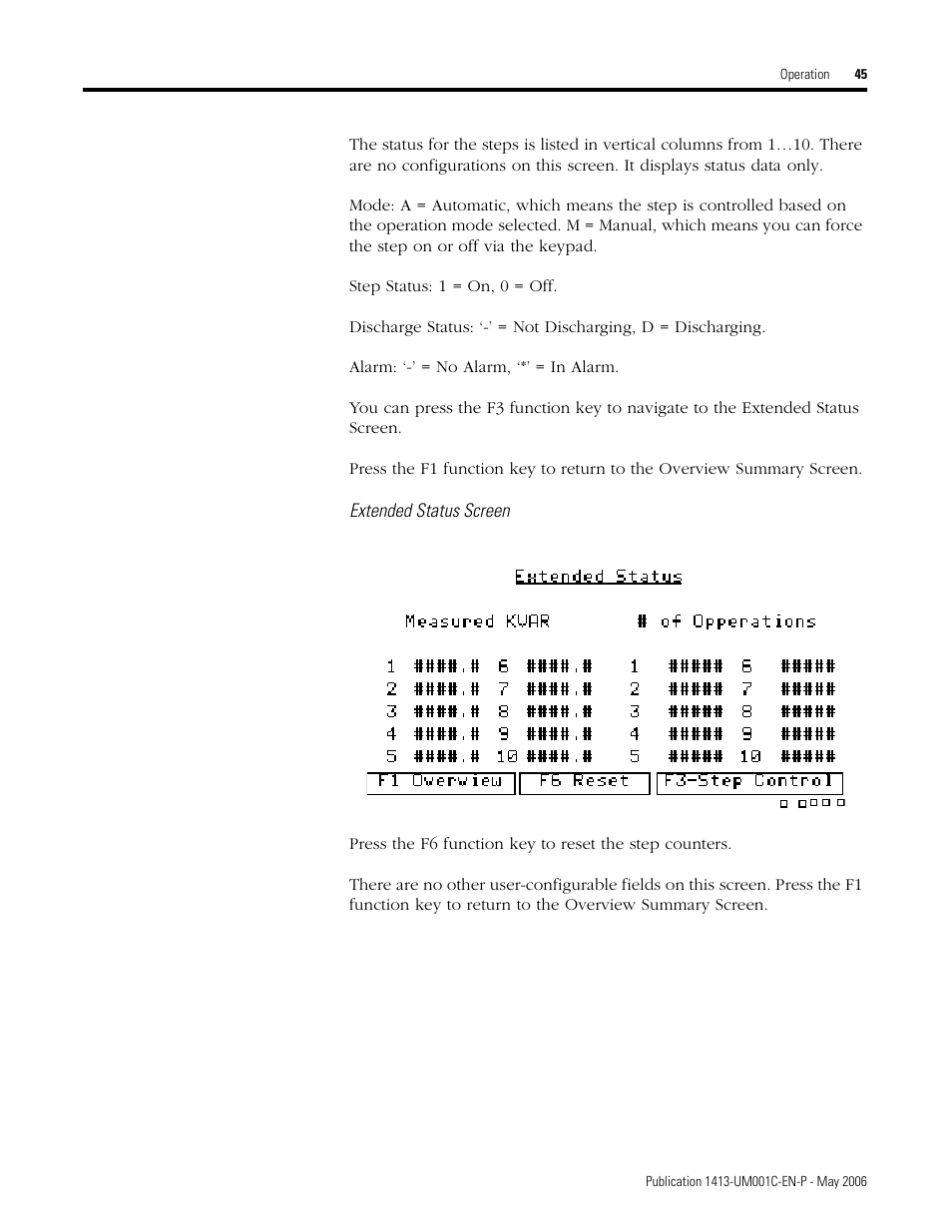 Rockwell Automation 1413-ME-PEA Capacitor Bank Controller - Series B User Manual | Page 47 / 72