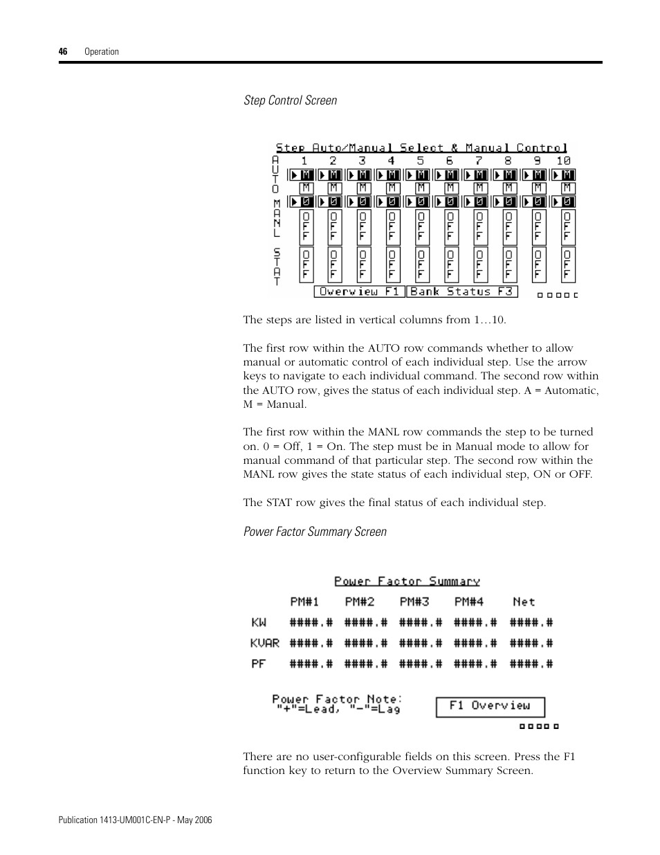 Rockwell Automation 1413-ME-PEA Capacitor Bank Controller - Series B User Manual | Page 48 / 72