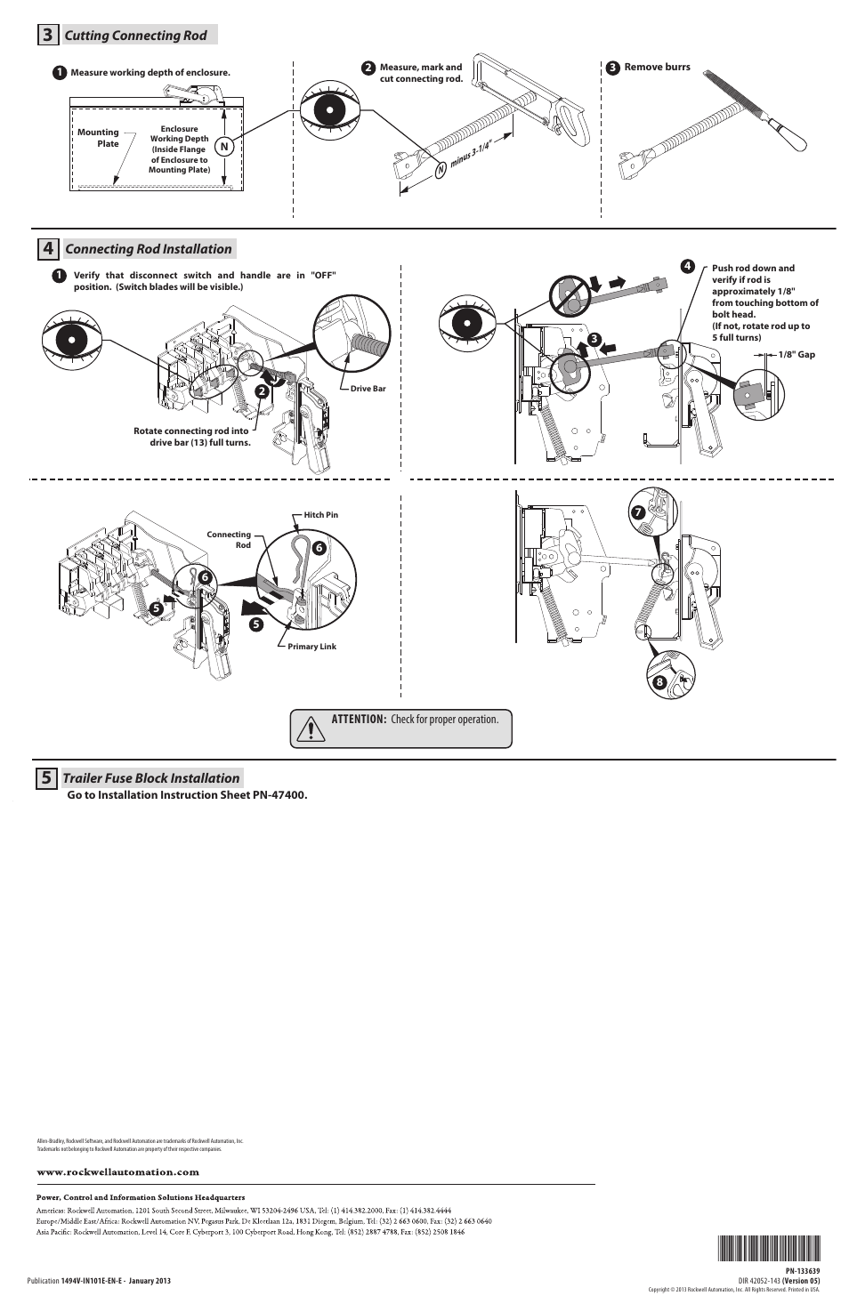 Rockwell Automation 1494V-DS200_DSX200 Disconnect (200A) Quick Installation Guide User Manual | Page 2 / 2