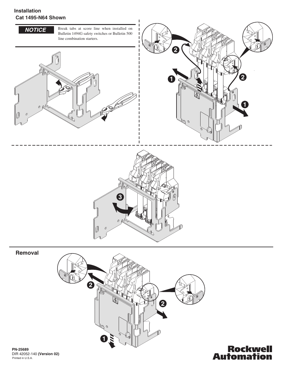 Rockwell Automation 1495-N62 - N68 Protective Fuse Cover User Manual | Page 2 / 2