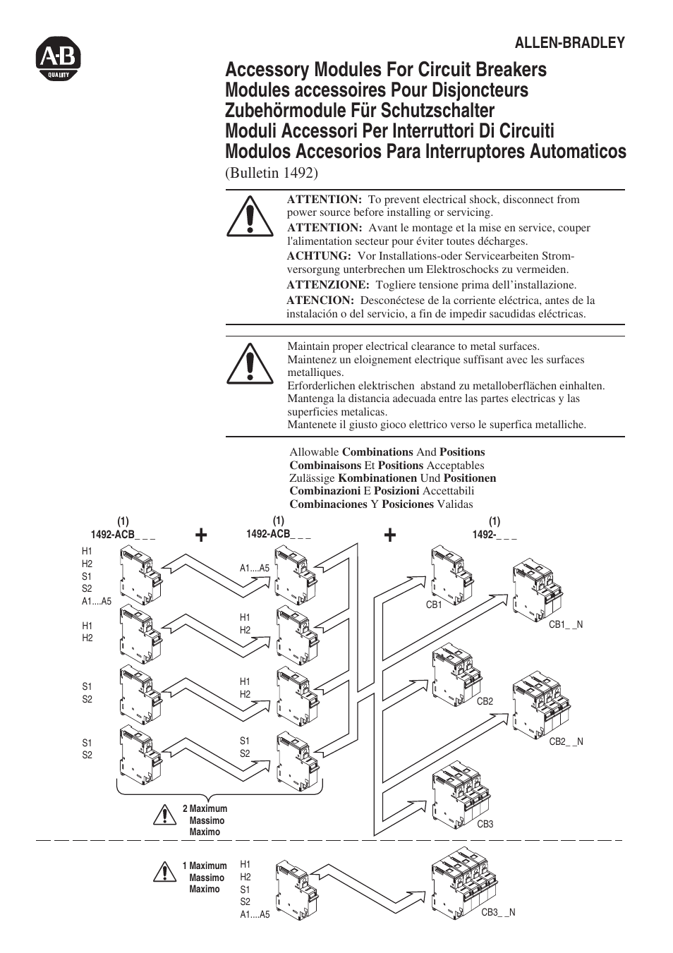 Rockwell Automation 1492 Accessory Modules For Circuit Breakers User Manual | 2 pages