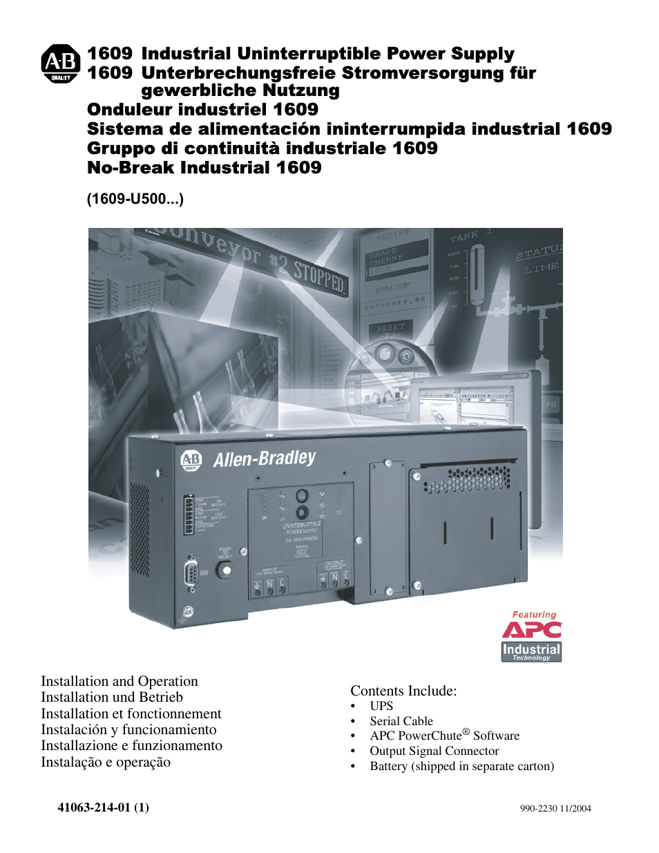 Rockwell Automation 1609-U500x Uninterruptible Power Supply User Manual | 24 pages