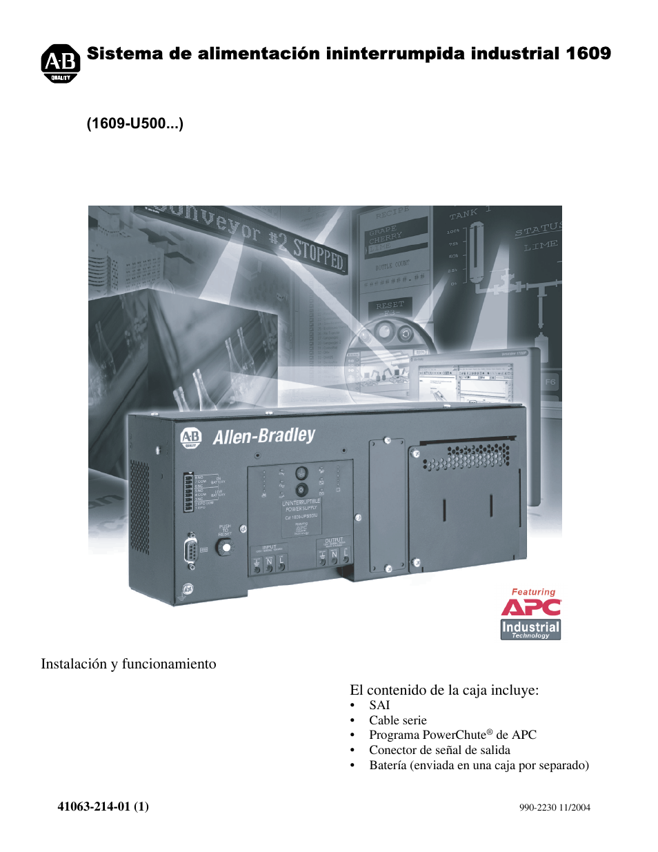 Rockwell Automation 1609-U500x Uninterruptible Power Supply User Manual | Page 13 / 24