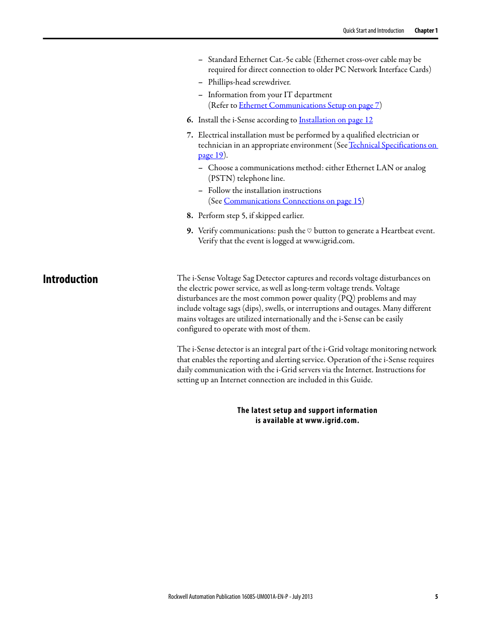 Perform step 5, if skipped earlier, Introduction | Rockwell Automation 1608S I-Sense User Manual User Manual | Page 5 / 24