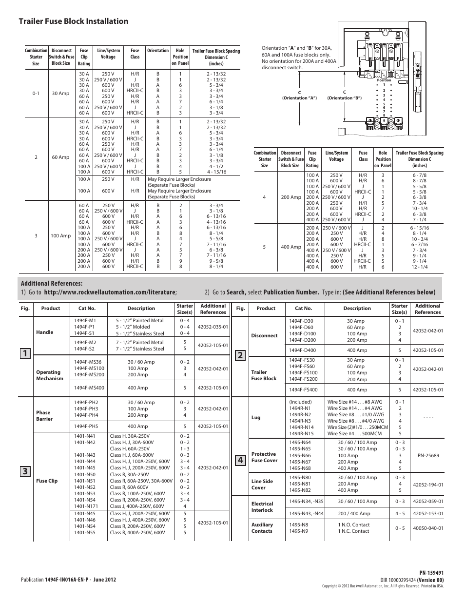 Trailer fuse block installation | Rockwell Automation 1494F- Disconnect Sw. and Acc. for Bul 502, 502L, 506, 506X, 512, 512M, 512V User Manual | Page 2 / 2