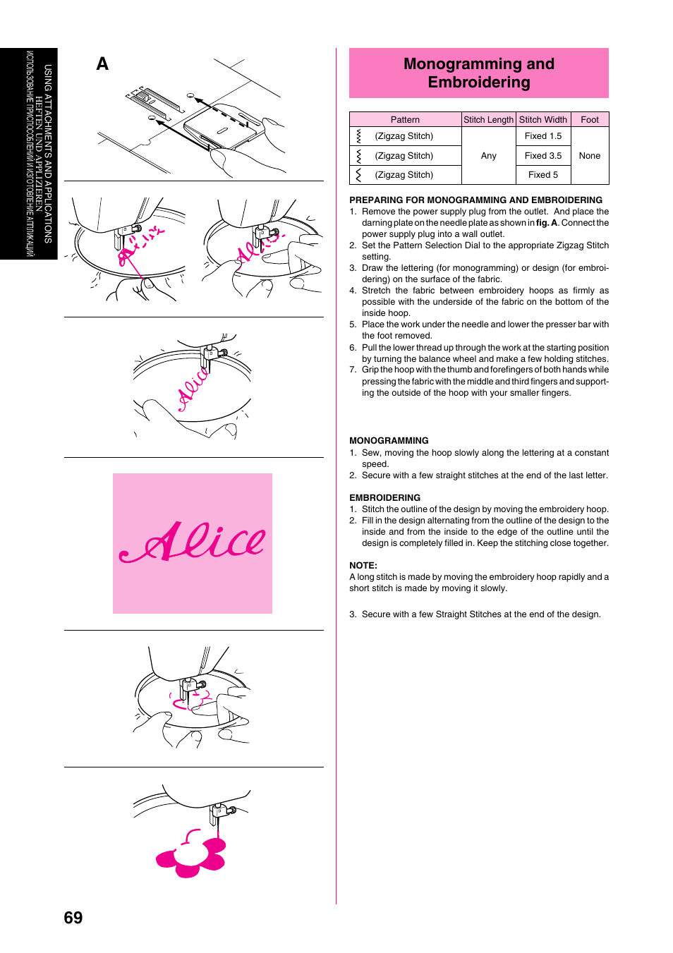 Monogramming and embroidering | Brother XL-6040 User Manual | Page 80 / 101