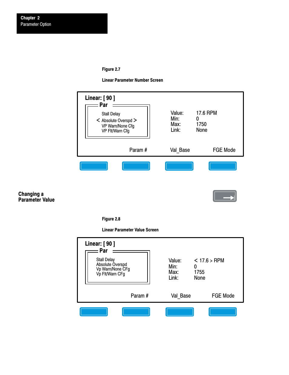 Changing a parameter value | Rockwell Automation 1201 GRAPHIC PROGRAM TERM 3.XX User Manual | Page 17 / 64