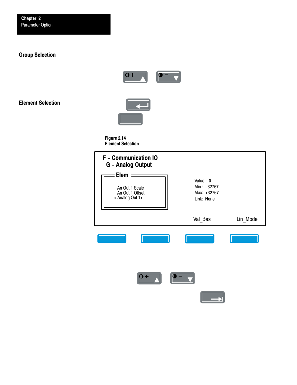 Group selection, Element selection | Rockwell Automation 1201 GRAPHIC PROGRAM TERM 3.XX User Manual | Page 21 / 64