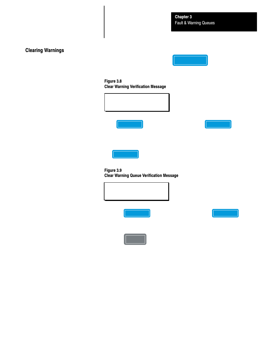 Clearing warnings | Rockwell Automation 1201 GRAPHIC PROGRAM TERM 3.XX User Manual | Page 28 / 64