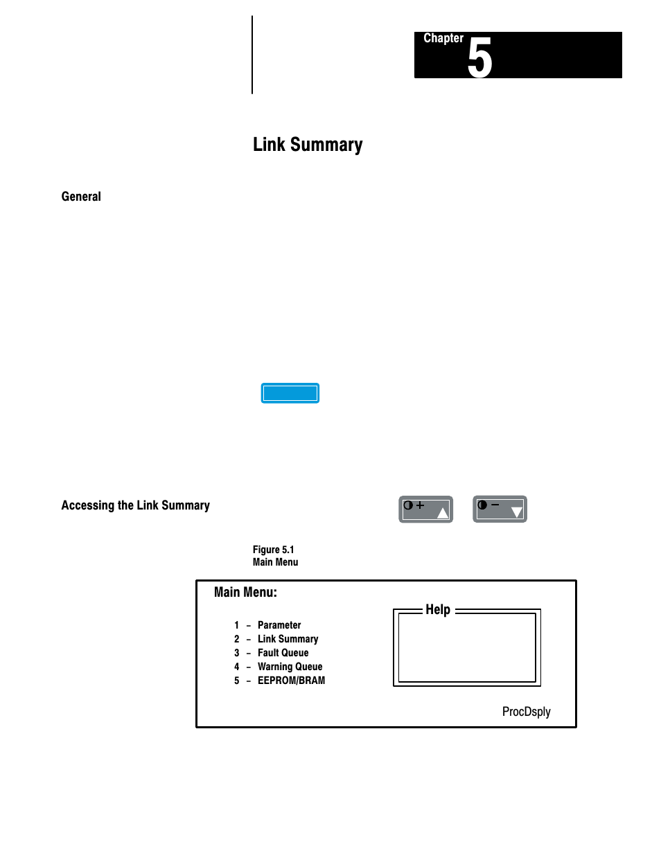 5 - link summary, General, Accessing the link summary | Link summary | Rockwell Automation 1201 GRAPHIC PROGRAM TERM 3.XX User Manual | Page 34 / 64
