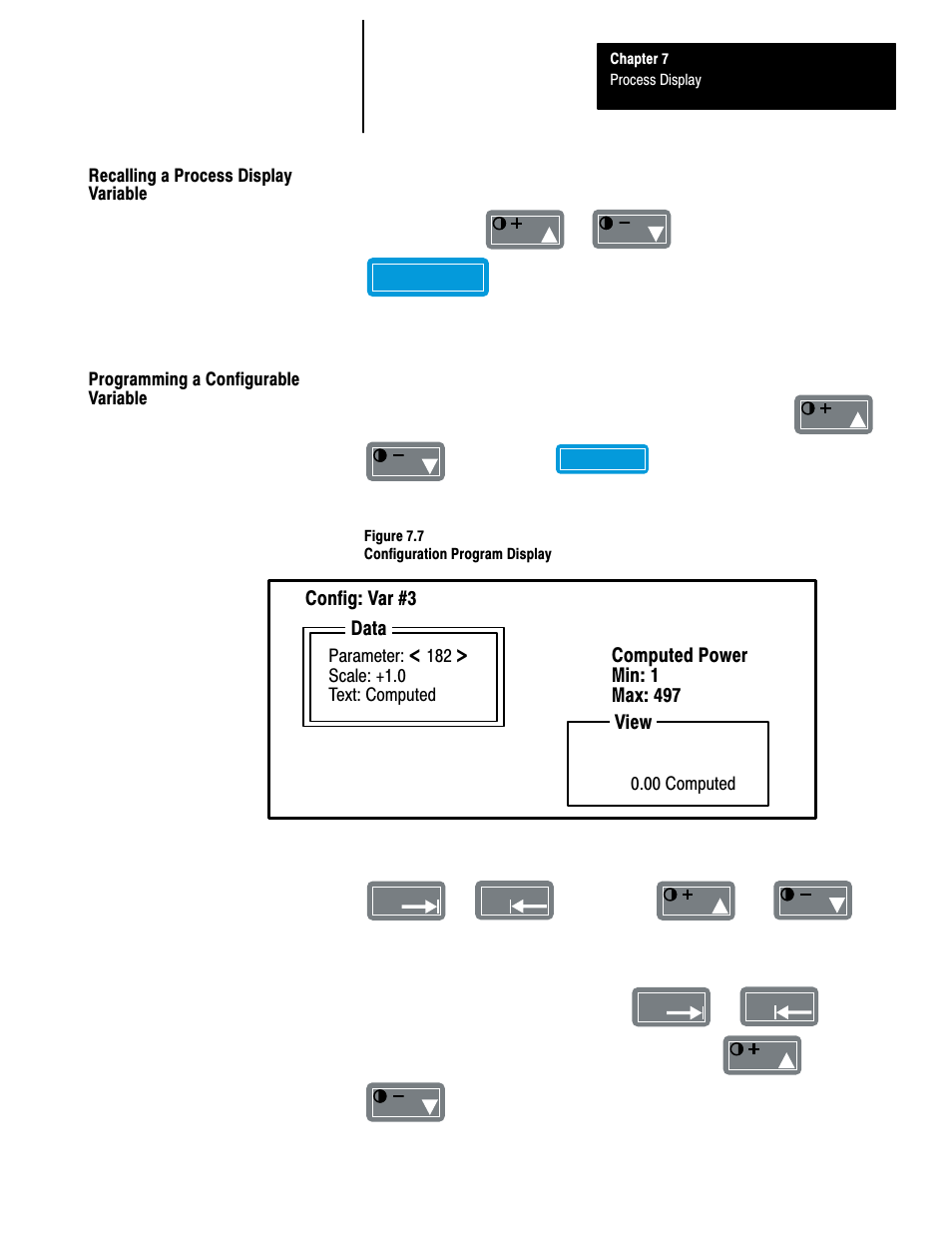 Recalling a process display variable, Programming a configurable variable | Rockwell Automation 1201 GRAPHIC PROGRAM TERM 3.XX User Manual | Page 50 / 64