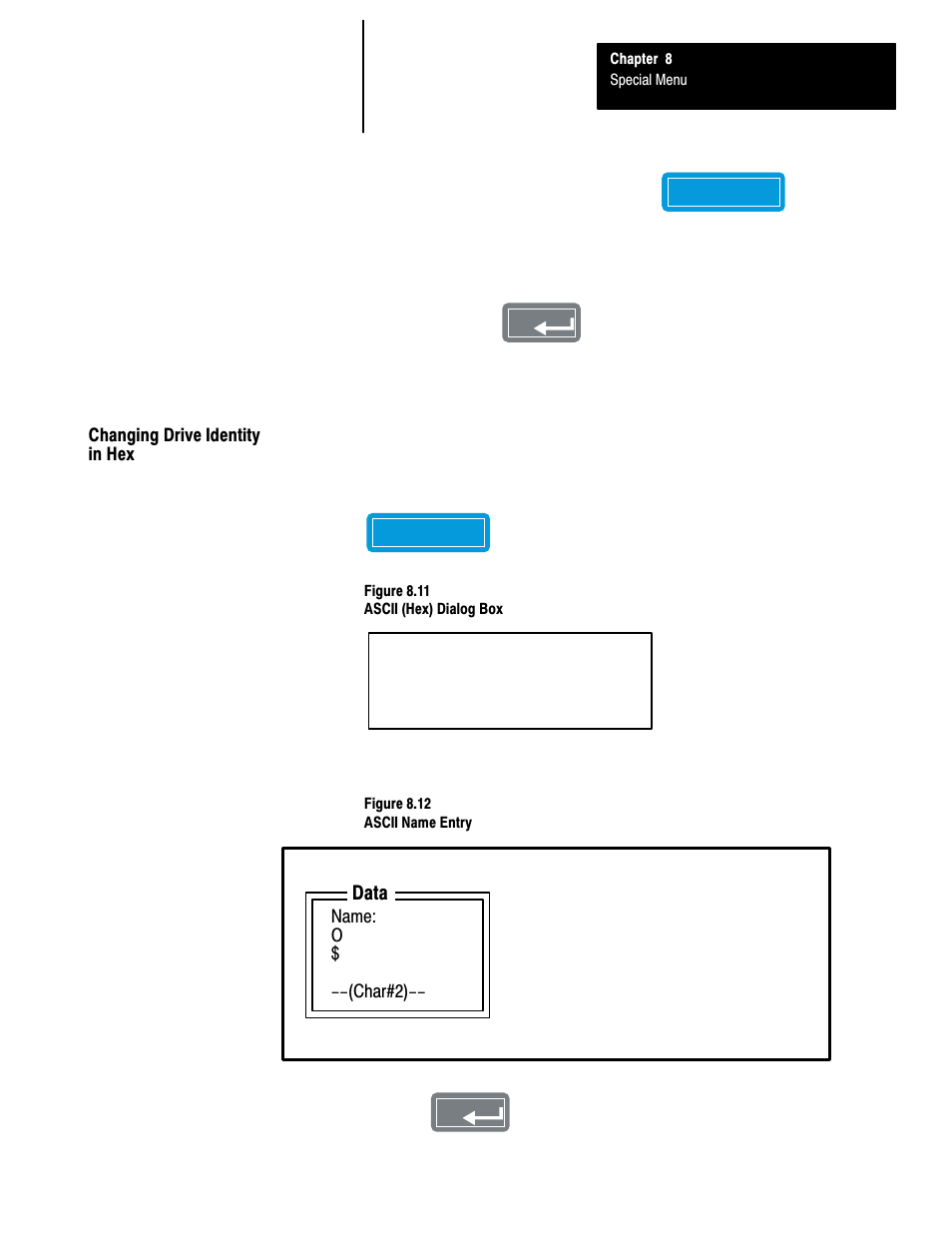 Changing drive identity in hex | Rockwell Automation 1201 GRAPHIC PROGRAM TERM 3.XX User Manual | Page 60 / 64