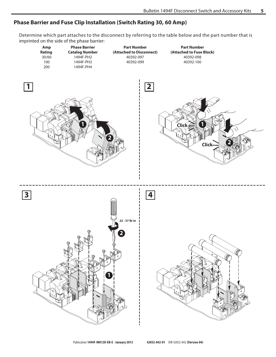 Rockwell Automation 1494F-D30_D60_D100_D200 Disconnect Switch (30A / 60A / 100A / 200A) User Manual | Page 5 / 8
