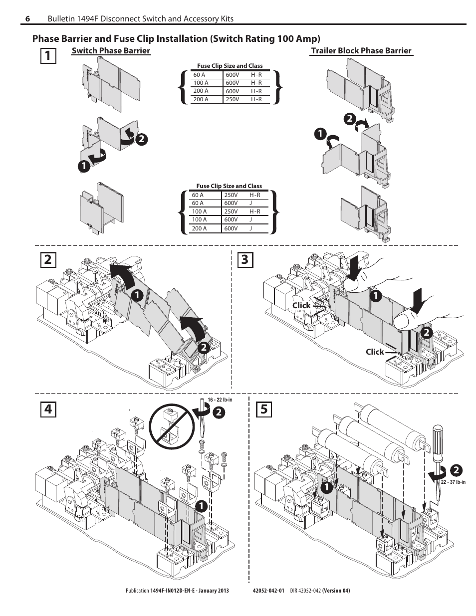 Rockwell Automation 1494F-D30_D60_D100_D200 Disconnect Switch (30A / 60A / 100A / 200A) User Manual | Page 6 / 8