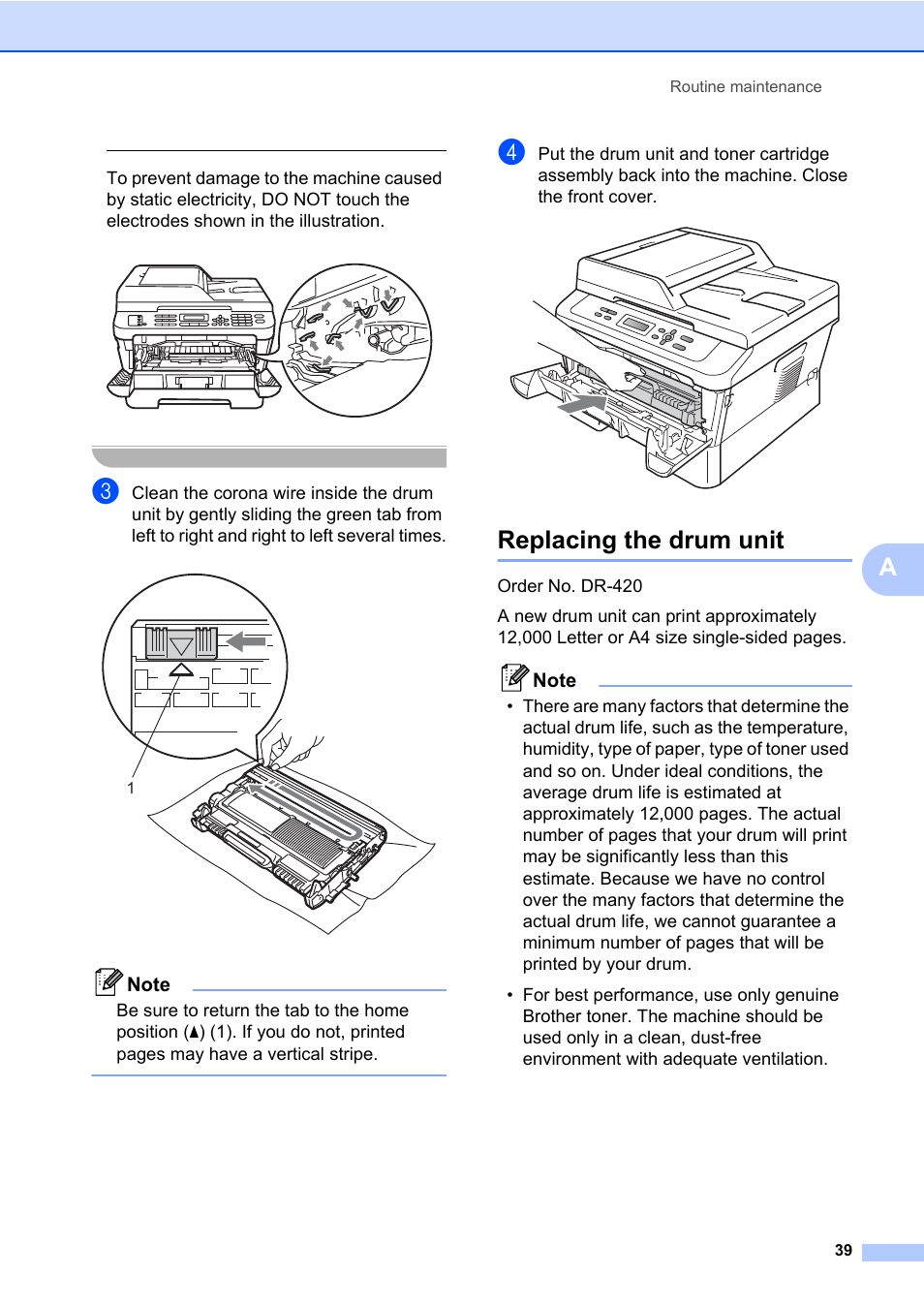 Replacing the drum unit | Brother DCP-7065DN User Manual | Page 53 / 116