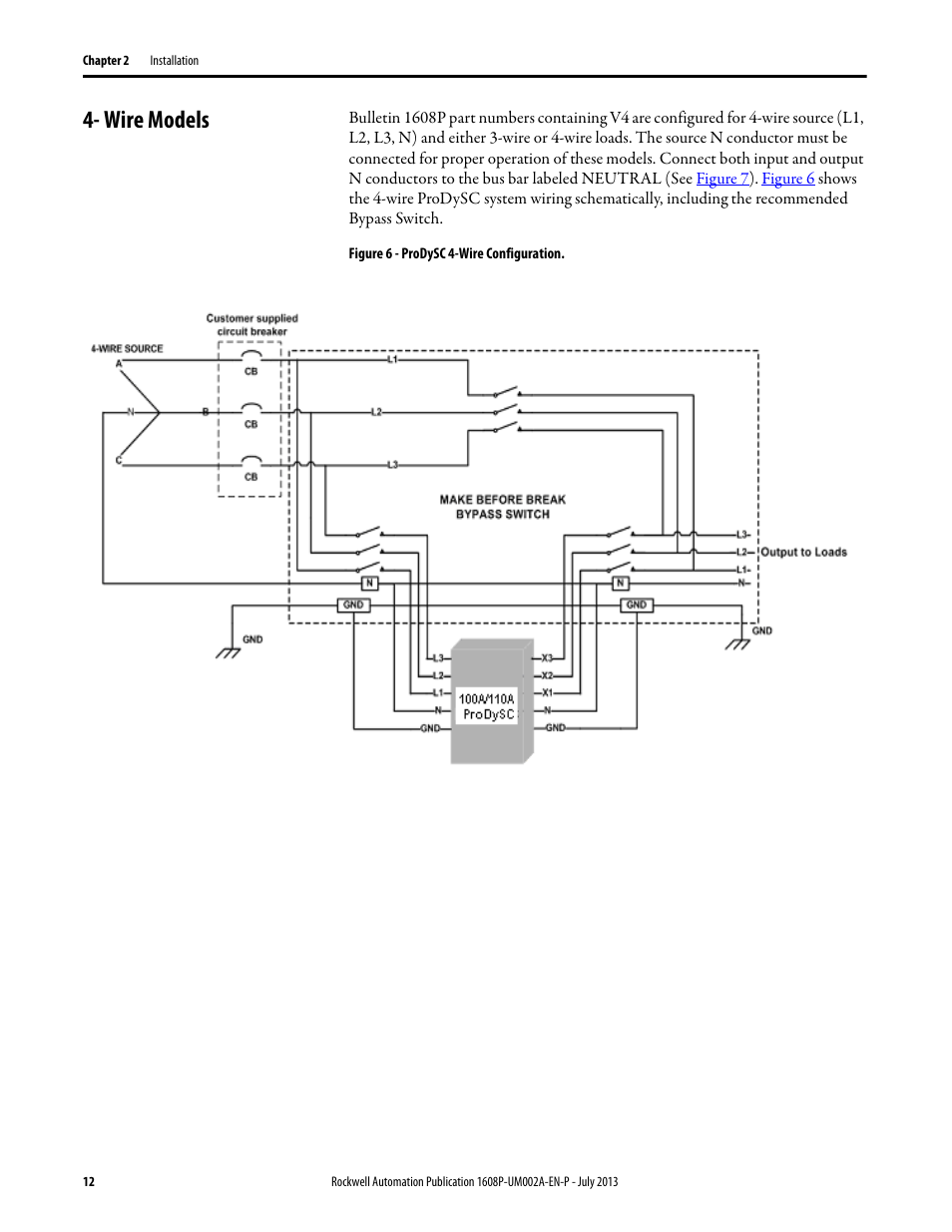 Wire models, Figure 6 - prodysc 4-wire configuration | Rockwell Automation 1608P ProDySC User Manual, 100/110 A User Manual | Page 12 / 40