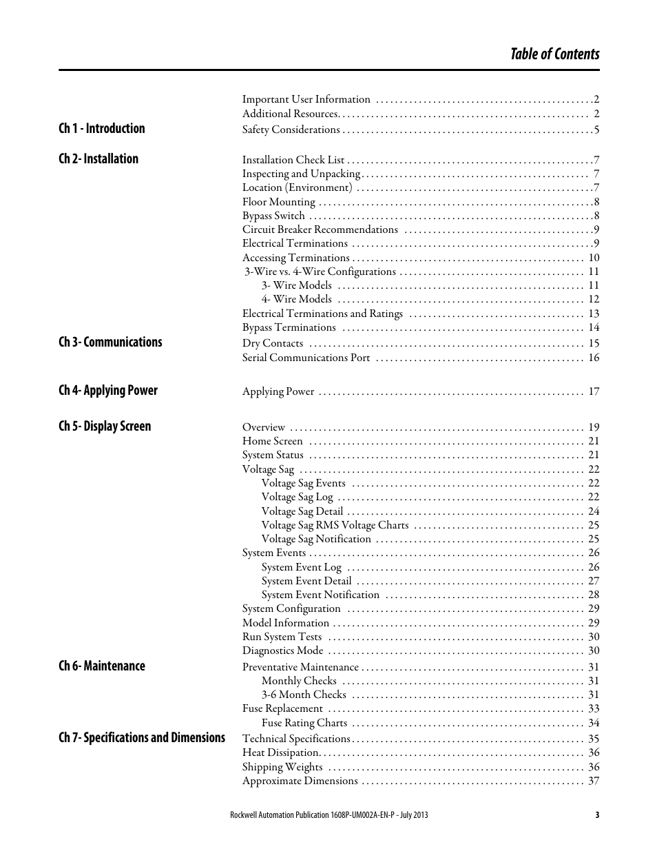 Rockwell Automation 1608P ProDySC User Manual, 100/110 A User Manual | Page 3 / 40