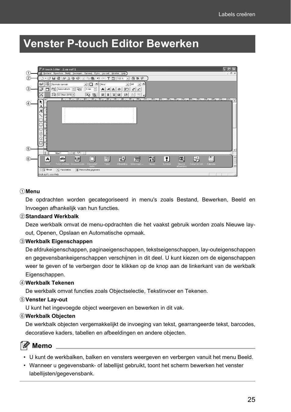 Venster p-touch editor bewerken | Brother P-touch RL-700S User Manual | Page 115 / 181