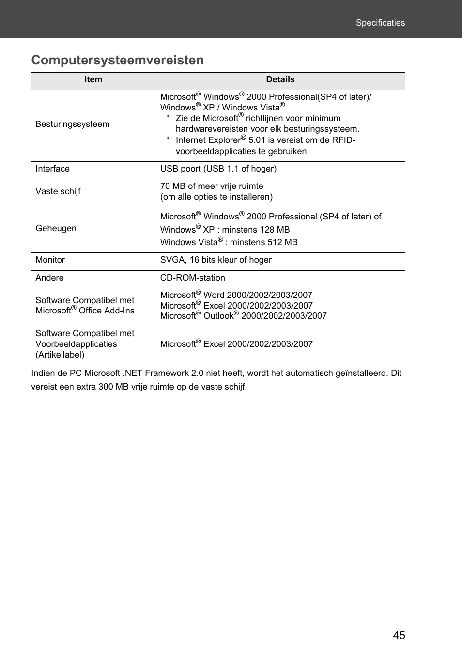 Computersysteemvereisten | Brother P-touch RL-700S User Manual | Page 135 / 181