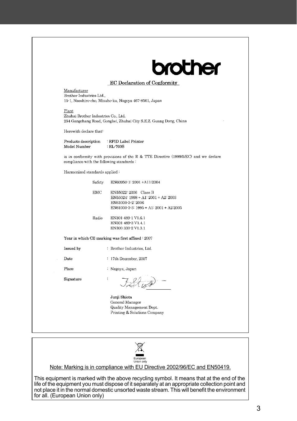 Brother P-touch RL-700S User Manual | Page 3 / 181