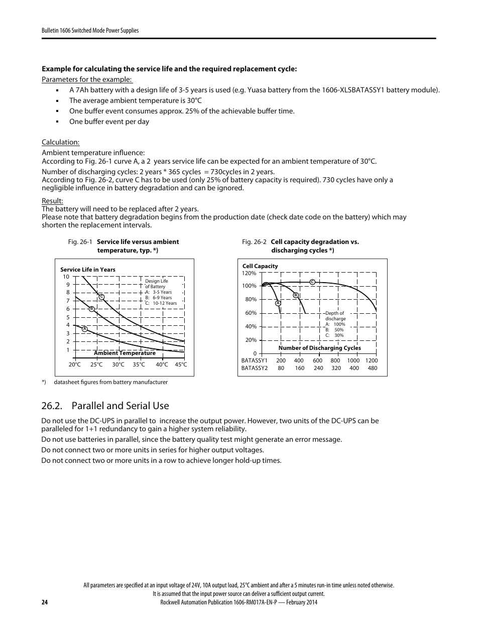 Parallel and serial use | Rockwell Automation 1606-XLS240UPSD Power Supply Reference Manual User Manual | Page 24 / 28