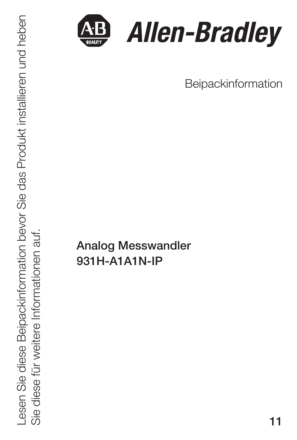 Rockwell Automation 931H-A1A1N-IP Passive Isolator, 1 Channel User Manual | Page 11 / 54