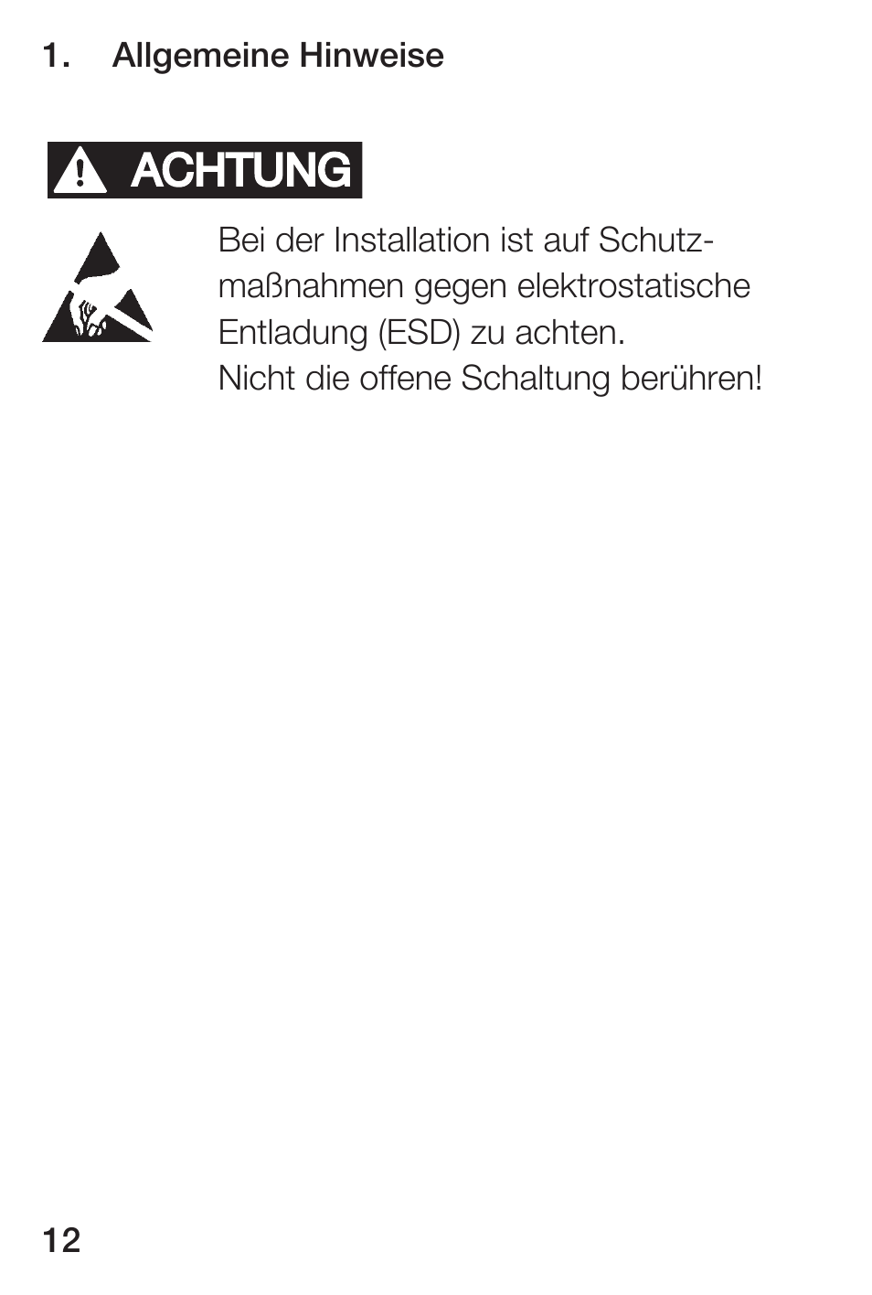 Achtung | Rockwell Automation 931H-A1A1N-IP Passive Isolator, 1 Channel User Manual | Page 12 / 54