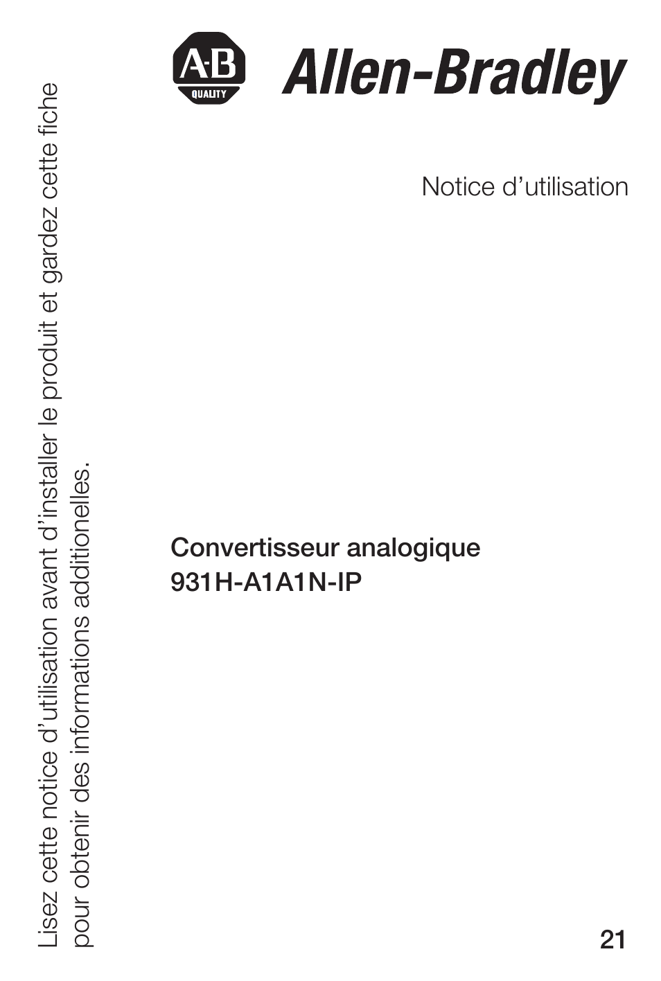 Rockwell Automation 931H-A1A1N-IP Passive Isolator, 1 Channel User Manual | Page 21 / 54