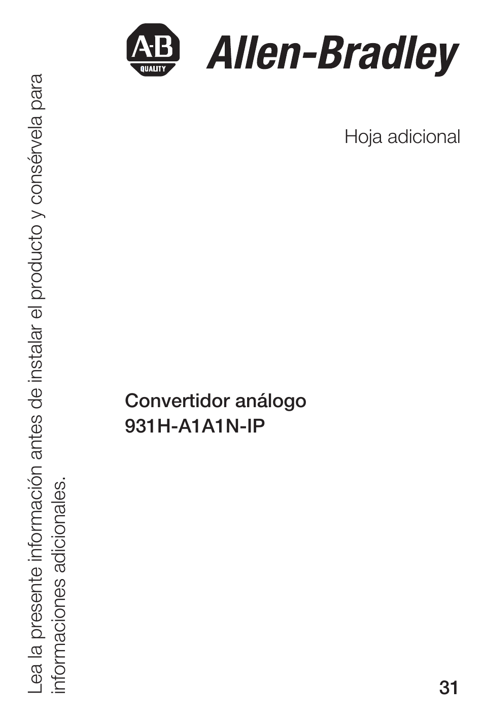 Rockwell Automation 931H-A1A1N-IP Passive Isolator, 1 Channel User Manual | Page 31 / 54