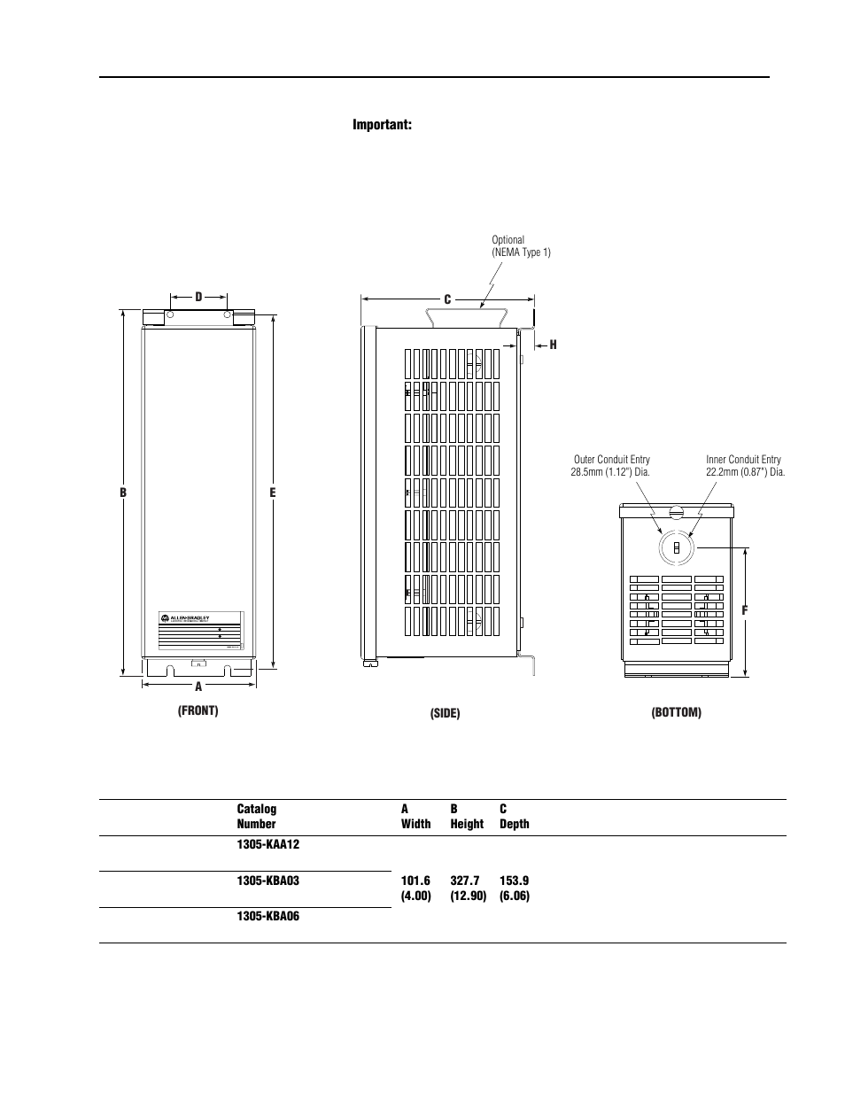 Important | Rockwell Automation 1305 DYNAMIC BRAKES User Manual | Page 7 / 12
