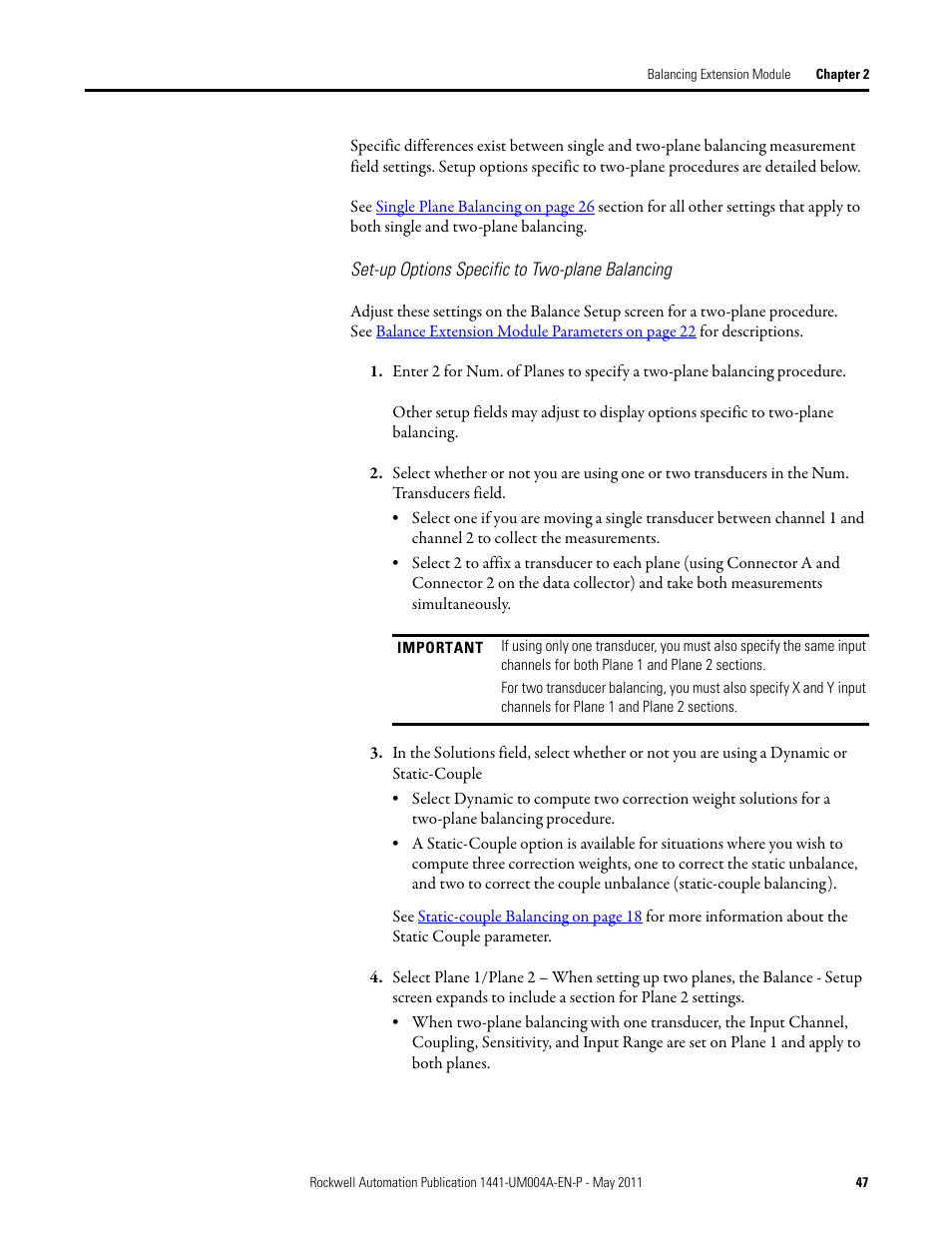 Rockwell Automation 1441-DYN25-MBAL Balancing Extension Module for the Dynamix 2500 User Manual | Page 47 / 68