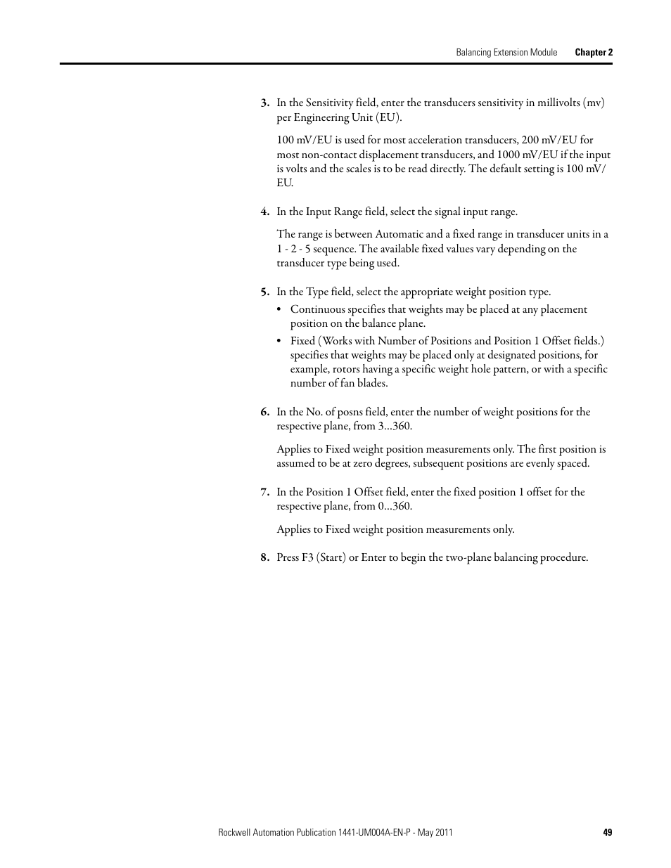 Rockwell Automation 1441-DYN25-MBAL Balancing Extension Module for the Dynamix 2500 User Manual | Page 49 / 68