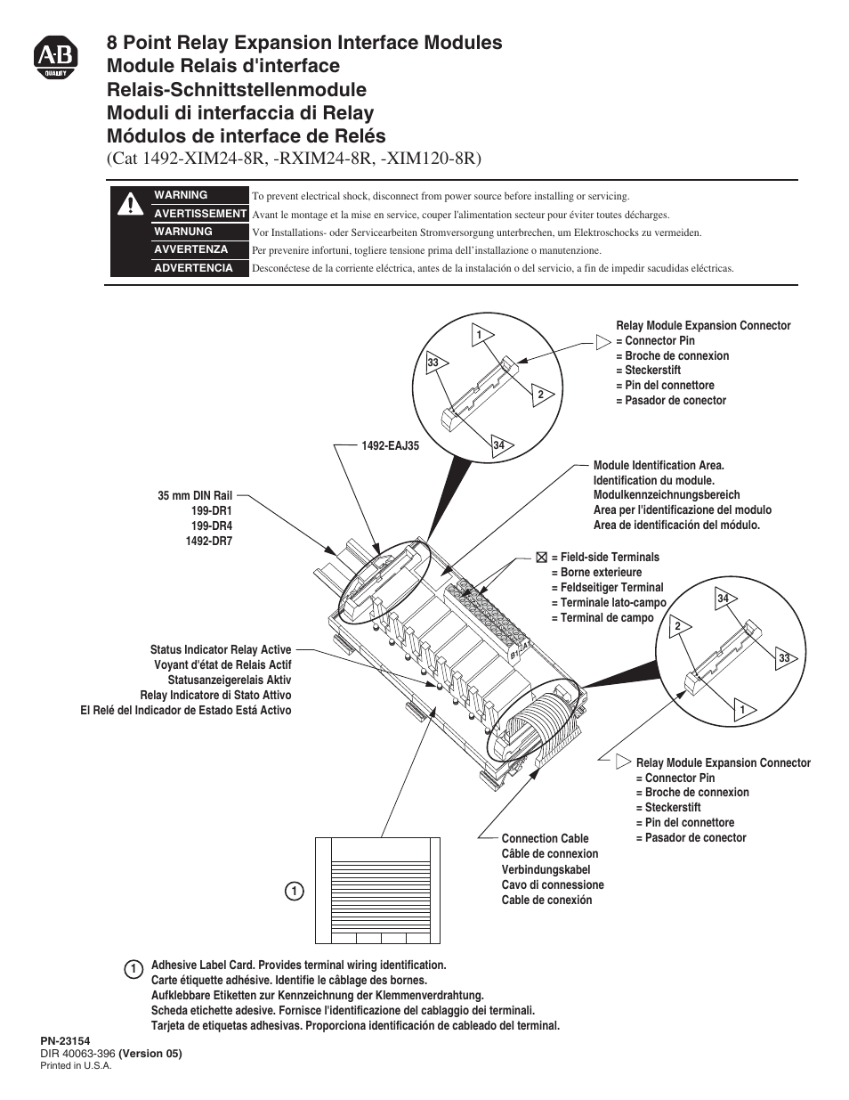 Rockwell Automation 1492-XIFM24-8R_RXIFM24_XIFM120-8R Relay Interface Modules User Manual | 6 pages