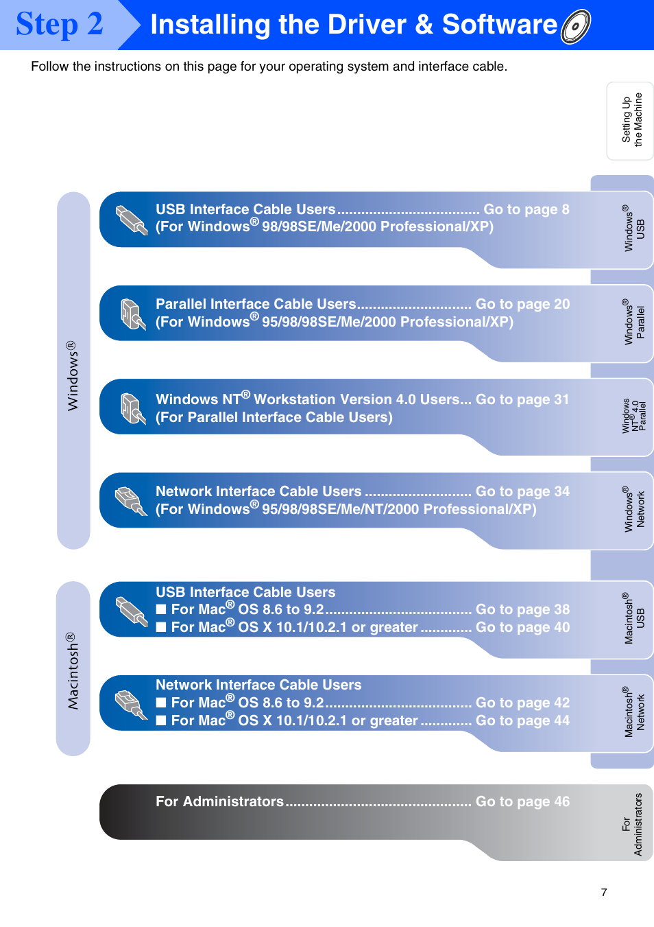 Step 2, Installing the driver & software | Brother DCP-8020 User Manual | Page 10 / 54