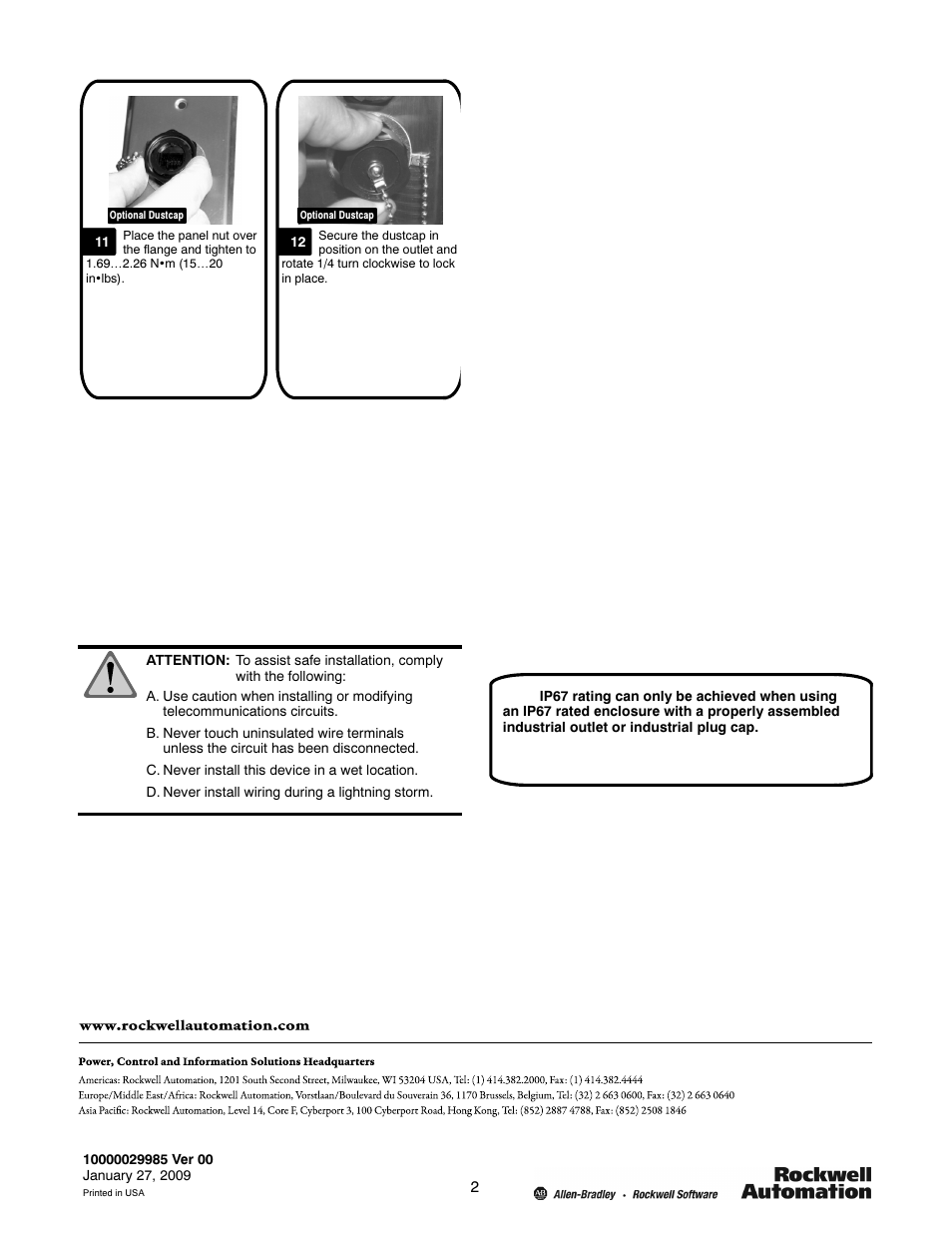 Rockwell Automation 1585BP Outlet User Manual | Page 2 / 2