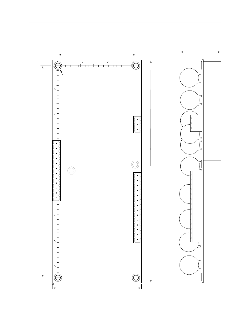 Mounting dimensions | Rockwell Automation 1397 115V AC Control Interface Card Inst. User Manual | Page 5 / 8