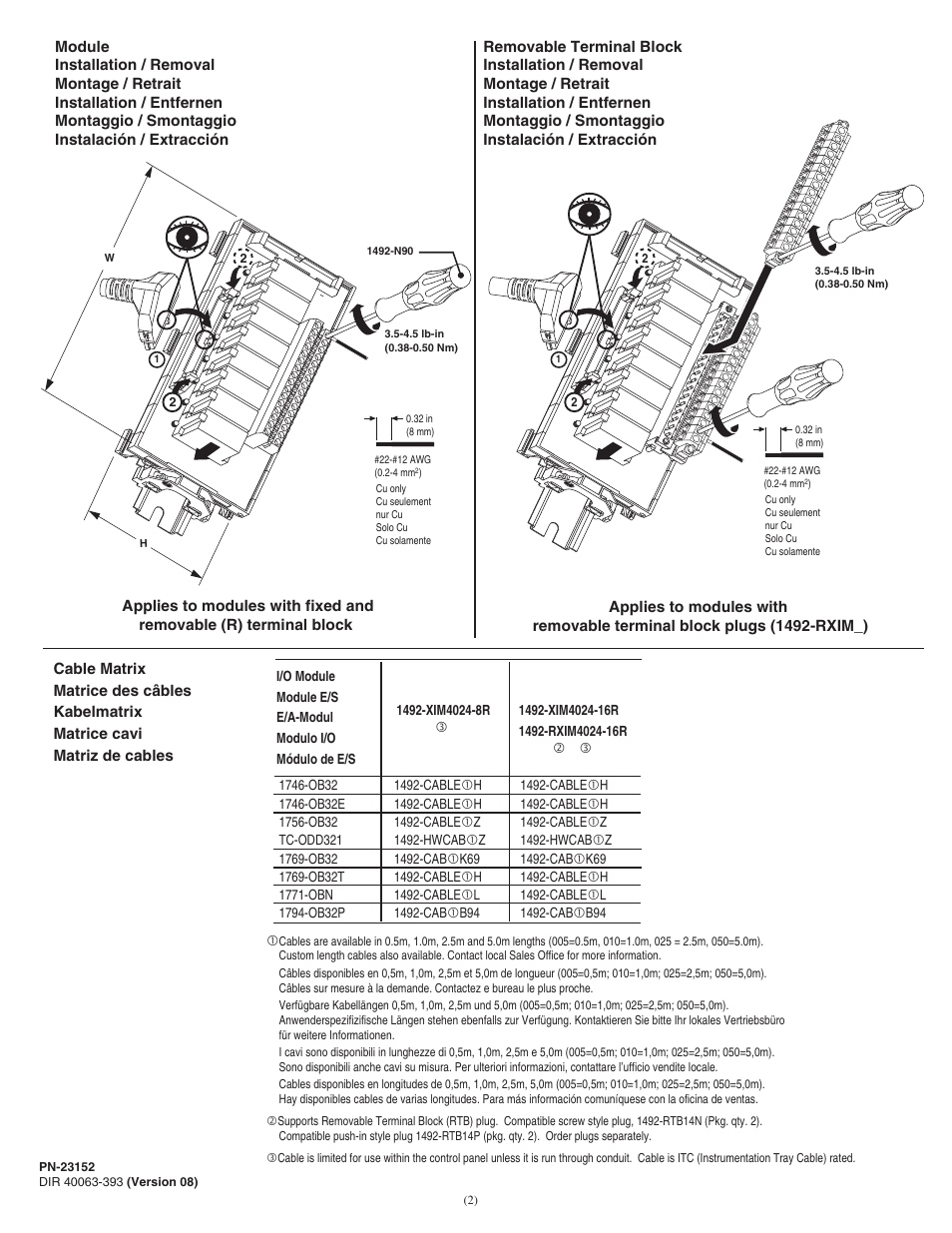 Rockwell Automation 1492-XIFMxxx_RXIFMxxx Relay Interface Modules User Manual | Page 2 / 6