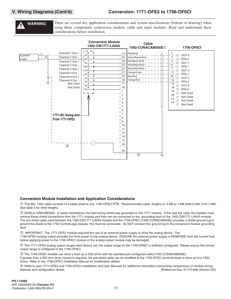 V. wiring diagrams (cont’d) | Rockwell Automation 1492-CM1771-LA003 Analog & Digital I/O Conversion Module User Manual | Page 5 / 8