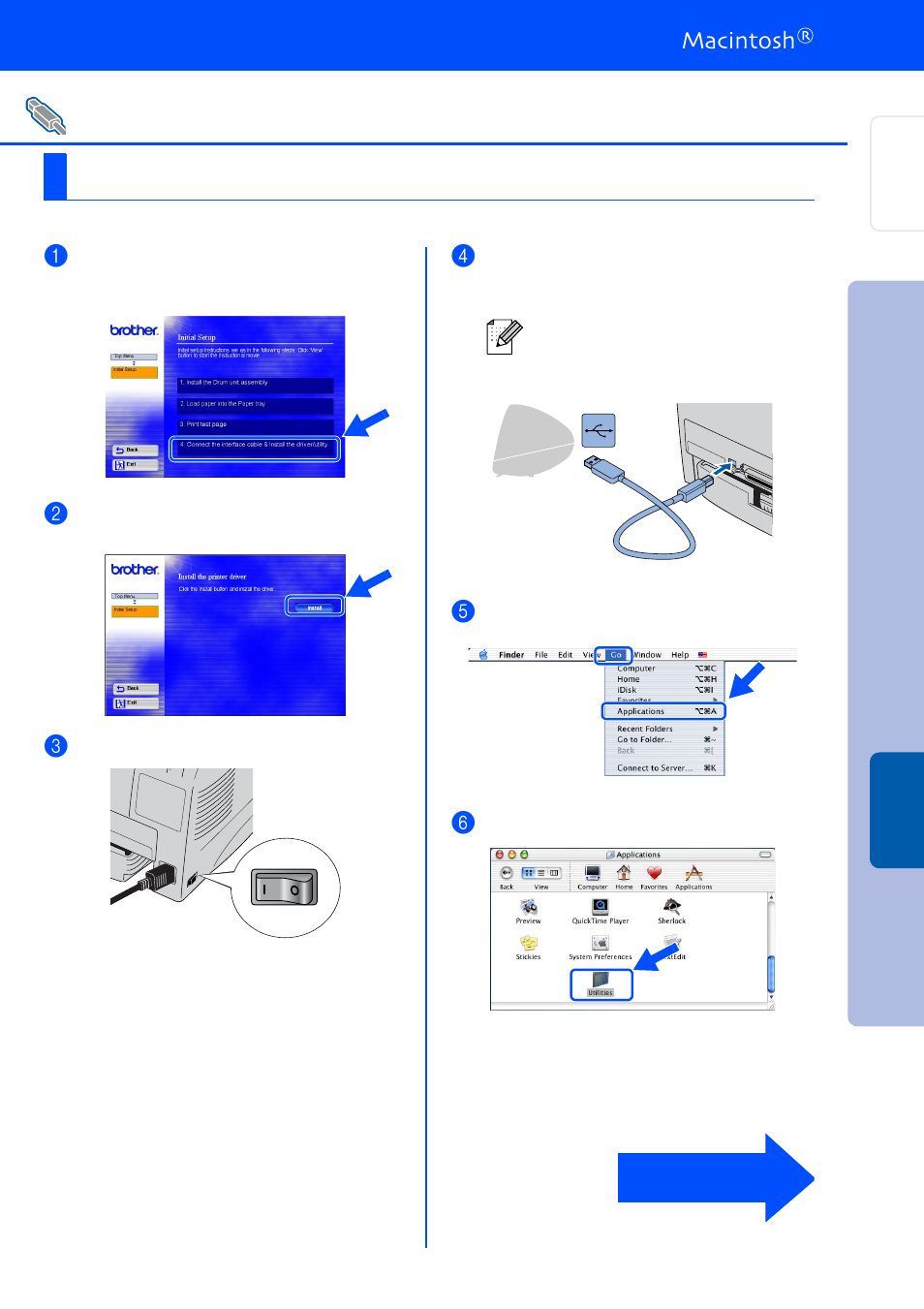 For mac, For usb interface cable users | Brother HL-1430 User Manual | Page 19 / 23