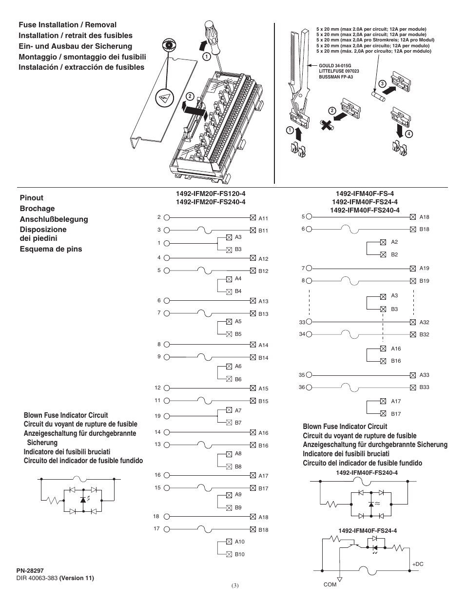 Rockwell Automation 1492-IFMxxxx 8 and 16 Point Isolated Fusible Interface Modules with Extra Terminals User Manual | Page 3 / 4