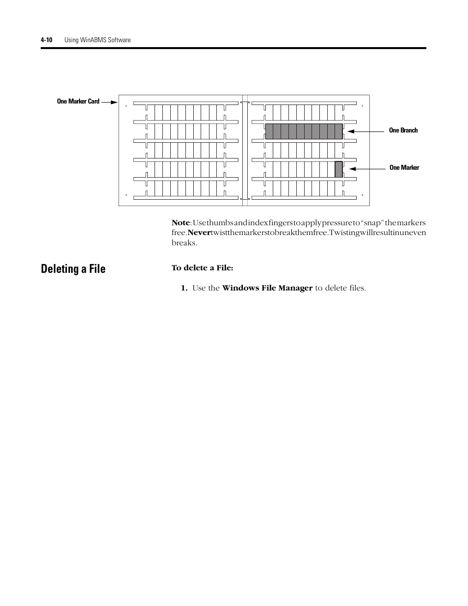 Deleting a file | Rockwell Automation 1492 WinABMS Marking System Software User Manual | Page 37 / 58